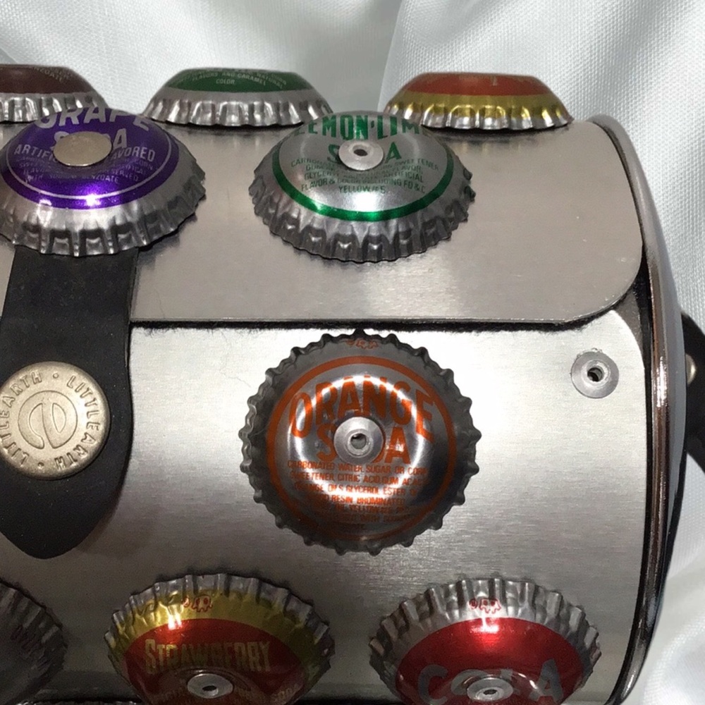 Littlearth Recycled Bottle Cap Cylinder Shape Metal Crossbody, Rubber Strap - Picture 5 of 13